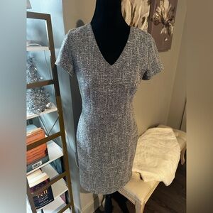 Banana Republic Textured Black and White Tweed Sheath Dress size 0